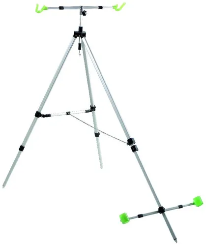 Jenzi Surf-Rod-Pod TELE 2 VERS.AUFL - Aluminium Dreibein Rutenhalter - Rutenhalter für Brandungsangeln, stufenlos bis 1,8 m höhenverstellbar, inklusive Rutenauflagen und praktischer Transporttasche.