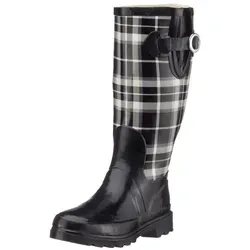 Beck Damen Pepita Gummistiefel, Schwarz, 40 EU - Wanderschuhe aus strapazierfähigem Gummi und Baumwolle, ideal für nasse Wetterbedingungen und Outdoor-Aktivitäten.