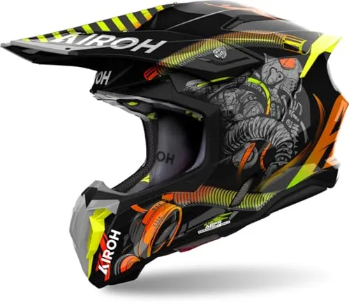 AIROH TWIST 3 TOXIC GLOSS S - Offroad Helm - Motorradhelm mit toxic gloss Finish, ECE 22 06 zertifiziert für maximale Sicherheit und stylisches Design.