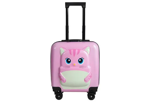 WS-Trend Kinderkoffer Katze 3D Kinder Trolley Kinderkoffer ABS Kindertrolley 45x35x25 cm, 4 Rollen