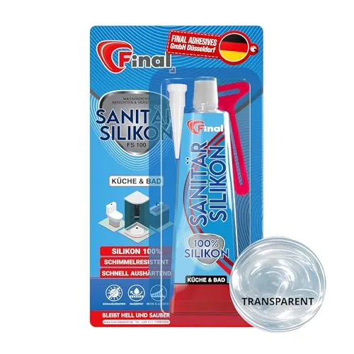 FINAL Sanitärsilikon Transparent 50ml – Schimmelresistentes Silikon für Bad & Küche