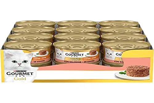 Purina Gourmet Gold-Törtchen mit Lachs, 24 Dosen mit je 85 g, 24 x 85 Stück