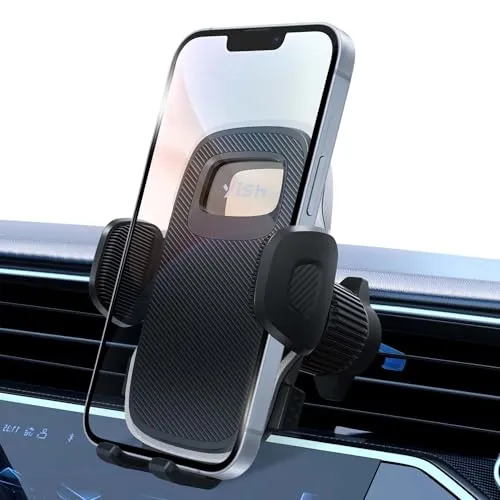 YISH Handy Halterung Auto Handyhalterung Auto Lüftung：360° Drehbar Auto Handyhalterung, [Upgraded Hook & Silicone] Handyhalter Auto für iPhone, Samsung, Google und Sony Handys usw (Schwarz)