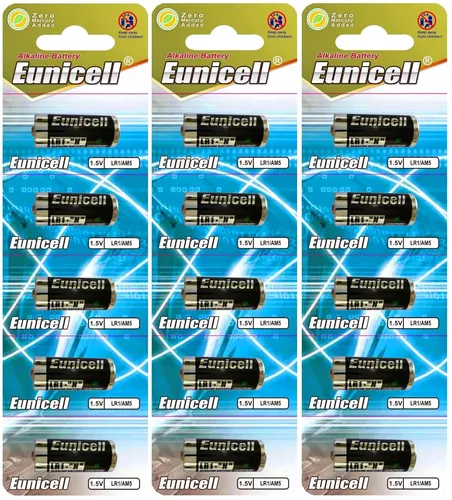 ☀️☀️☀️☀️☀️ 15 x LR1 / N / Lady 1,5V Alkaline Batterie ( 3 Cards a 5 Stück)Euni