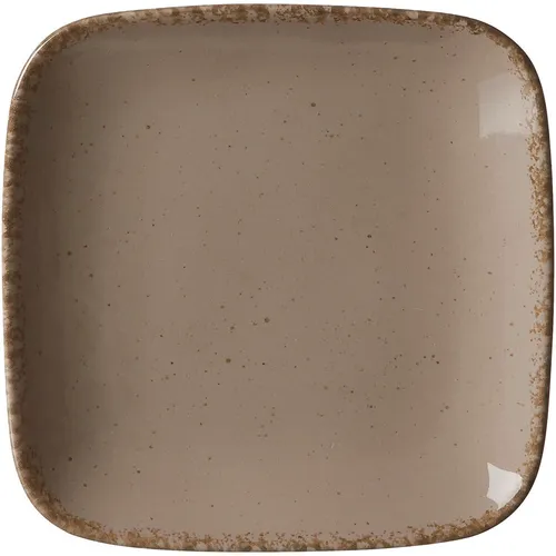 Ritzenhoff & Breker Beilagenteller Casa, 14 x 14 cm, Eckiger Brotteller im Vintage-Look, Mix & Match-Geschirr, Spülmaschinenfest & Mikrowellengeeignet, Porzellan, Nougat