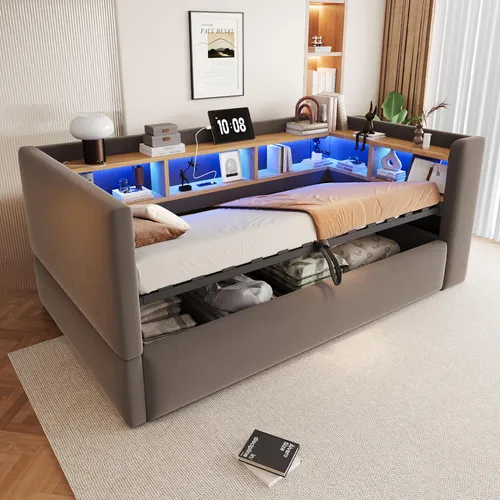 MODFU Daybett 90x190 mit RGB-LED und Stauraum