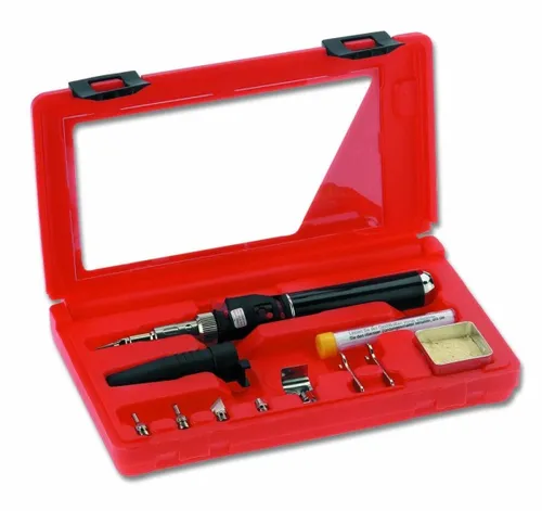 CIMCO Gaslötkolben-Set SUPERPRO 150800 - 10-teiliges Gaslöt-Set für kabelloses Löten, ideal für Installationen und Reparaturen ohne Stromanschluss. Inklusive vielseitiger Aufsätze für verschiedene Anwendungen.