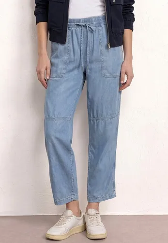 Street One Mid Waist Slim Leg Hose im Washed-Look Light Blue