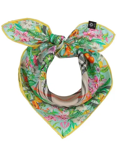 Fraas Nickituch Seide Bandana - Floral Design - Nickituch aus 100% Seide in powder mint mit floralem Druck, ideal für stilvolle Akzente und vielseitig tragbar.