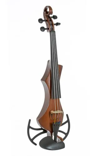 GEWA E-Violine, elektronische Violine, Novita 3.0 3.0 Goldbraun mit Adapter für Schulterstützen, 4-saitig