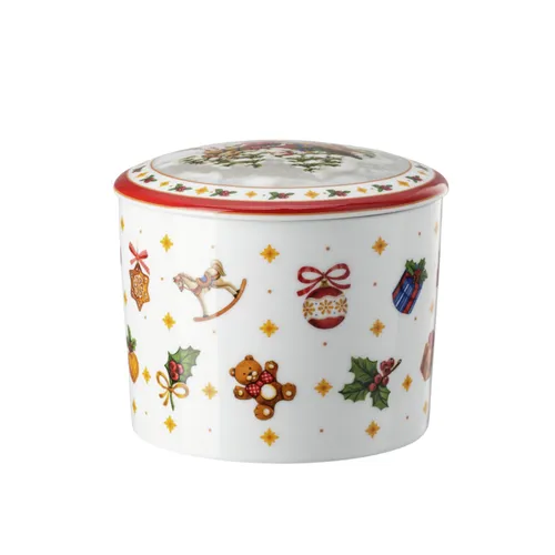 Dose groß Happy Wintertime 17x12 CM - Frischhaltedose im festlichen Design, ideal für die Aufbewahrung von Lebensmitteln und Geschenken in der Winterzeit.