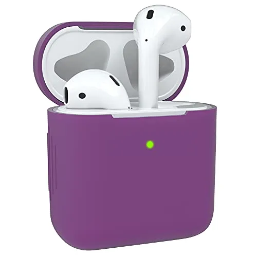 EAZY CASE - Schutzhülle für AirPods 1 & 2 Hülle Violett Silikon Case Stoßfest mit Deckel Schutz Antikratz Etui Cover rutschfeste Silikonhülle für Airpod Pro 1. / 2. Generation Silikoncase in Lila