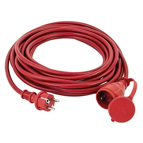 Schutzkontakt Verlängerung Gummi 25 m in rot von REV