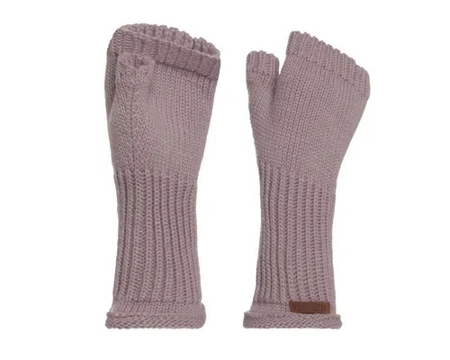 Knit Factory Strickhandschuhe Cleo Handschuhe One Size Glatt Lila (1-St) Handschuhe Handstulpen Handschuhe ihne Finger