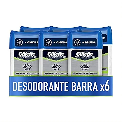 Gillette Hydra Gel Anti-Transpirant Aloe für Herren, 70 ml, 6 Stück
