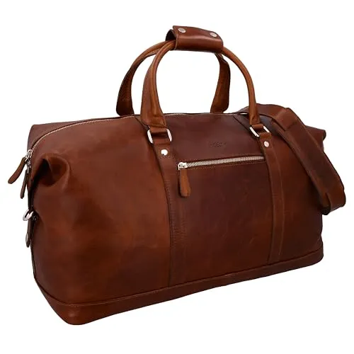 Gusti Reisetasche Leder Herren & Damen I Ruben I Echtleder Weekender - Reisetasche aus robustem Büffelleder, handgefertigt mit einzigartiger Patina. Ideal für Kurztrips mit 36L Volumen und abnehmbarem Schultergurt für hohen Tragekomfort.