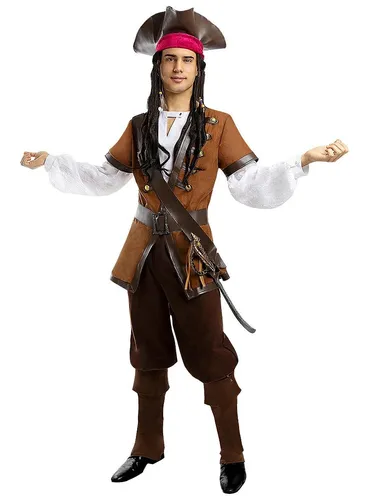 Metamorph Piraten-Kostüm Verfluchter Karibik Pirat für Männer - Kostüme, komplettes Set mit Hose, Hemd, Jacke und Hut – ideal für Karneval oder Themenpartys!