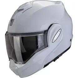 Scorpion EXO-Tech Evo Pro Solid Modularhelm - Hellgrau, Größe M - Modularhelm für Motorradfahrer mit Flip-Back-Style, Pinlock-vorbereitetem Visier und herausragendem Komfort durch Kwikwick® Innenfutter. Ideal für vielseitige Nutzung als Integral- und Jet-Helm.
