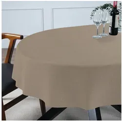 ANRO Tischdecke Hochwertig Tischwäsche mit Beschichtung (Einzelstück 1-tlg), Premium TEFLON und 2-Fache Acryl Beschichtung braun Oval | 140 cm x 280 cm