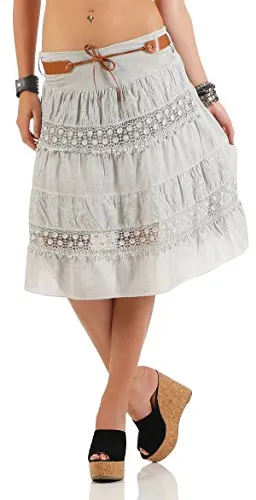 Malito Damen Glockenrock mit Blumen Strickmuster von malito more than fashion