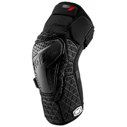 100% Surpass Knieprotektoren, schwarz, Größe M - Protektoren mit belüfteter Außenschale und elastischem Silikongurtband für optimalen Halt, ideal für Sport und Outdoor-Aktivitäten.