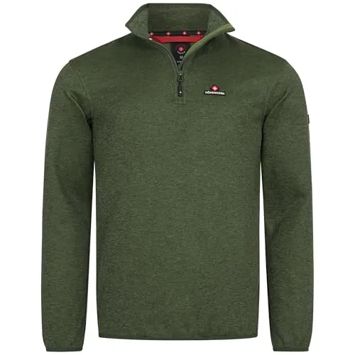Höhenhorn Swissfels Herren Strickfleece Pullover Grün XXL - Bequemer Strickfleece Pullover für Herren, ideal für kühle Tage. Atmungsaktiv und vielseitig einsetzbar, perfekt für Freizeit und Aktivitäten im Freien.