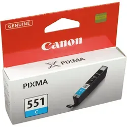 Canon CLI-551C Original Tintenpatrone Cyan - Hochwertiger Farbdruck, bis zu 330 Seiten, kompatibel mit Canon Pixma Druckern