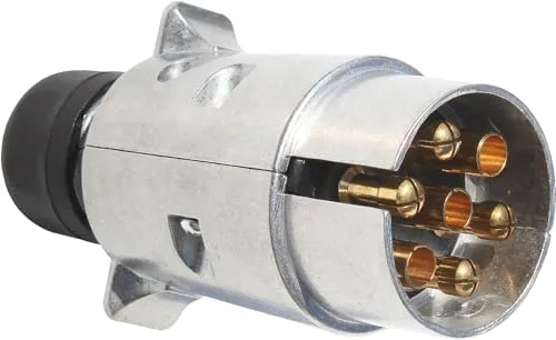 meinAnhängerersatzteil 7pol. / 7 poliger Stecker Anhängerstecker Metallstecker für Pkw Anhänger