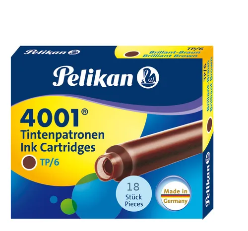 Pelikan Tintenpatronen 4001® / Füllerpatronen / Farbe: brilliant-braun 18