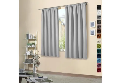 heimtexland Verdunkelungsvorhang Verdunklungsgardinen Thermo Vorhänge blickdicht (2 St), Kräuselband, verdunkelnd, Verdunklungsstoff, Sonnenschutz Verdunkelung Kälteisolierung Schalldämmung