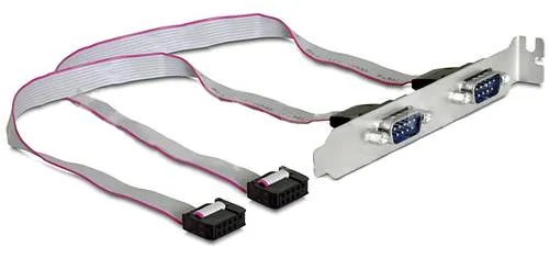 DELOCK Slotblech - Seriell 2xPort 40cm, 2 x DB9 Anschlüsse für einfache Integration in PCI Slots