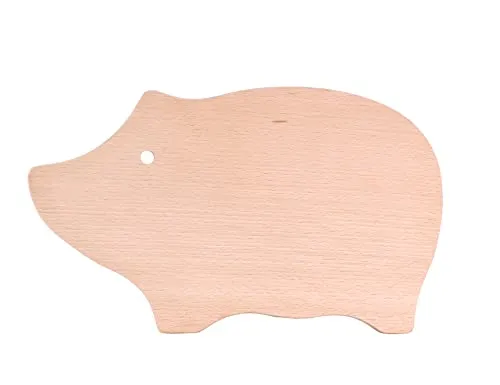 EVERYJOY Servierbrett aus Buchenholz Schneidbrett Frühstücksbrett zum Schneiden und Servieren (Schwein, 31 x 19 x 1,5 cm)
