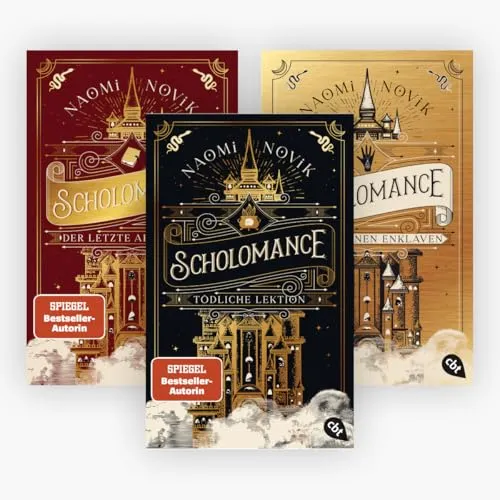Die Scholomance-Reihe im Taschenbuchformat Band 1-3 plus 1 exklusives Postkartenset
