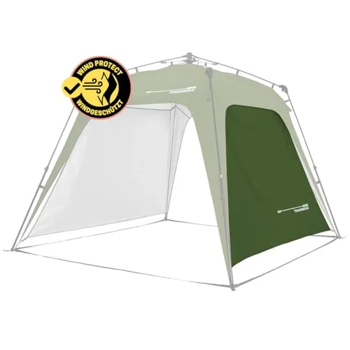 Lumaland Outdoor Seitenteil für Pop Up Pavillon – Dunkel-Grün, 225 x 155 x 132,5 cm - ZUBEHÖR – Praktisches Seitenteil für Lumaland Pop Up Pavillons. Ideal für Gartenpartys, Camping und Festivals. Schneller Aufbau, robustes Material und optimale Luftzirkulation – perfekt für jedes Wetter!