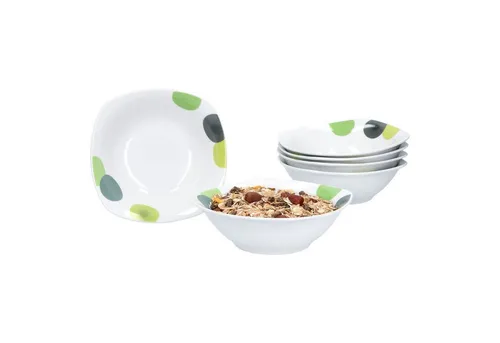van Well Müslischale Rondo 6er Set 14,3cm - Müslischalen aus hochwertigem Porzellan, ideal für Müsli und Salate. Mit isolierendem Effekt, der Speisen länger warmhält. Perfekt für jeden Anlass!