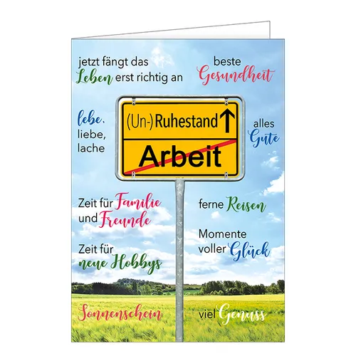 Ruhestand - A4 - Glückwunschkarte - (Un-)Ruhestand - Karten & Einladungen, originelle Glückwunschkarte im A4-Format für besondere Anlässe, ideal für den Ruhestand oder als humorvolle Überraschung.