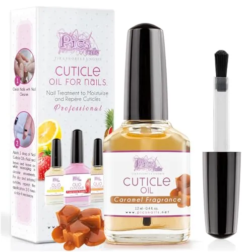 Nagelöl und Nagelhautöl 12 ml – mit Karamell-Duft – Intensive Feuchtigkeitspflege und Nagelpflege. Einfache Anwendung für die intensive vegane Pflege der Nagelhaut von Händen und Füßen.