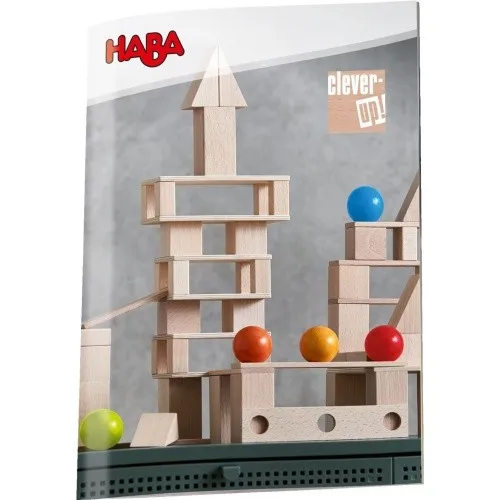 HABA Baustein-System Clever-Up! 3.0 - Baukästen & Bausteine - 108 Teile aus Holz fördern Kreativität, Feinmotorik und erstes Rechnen für Kinder von 1 bis 8 Jahren.