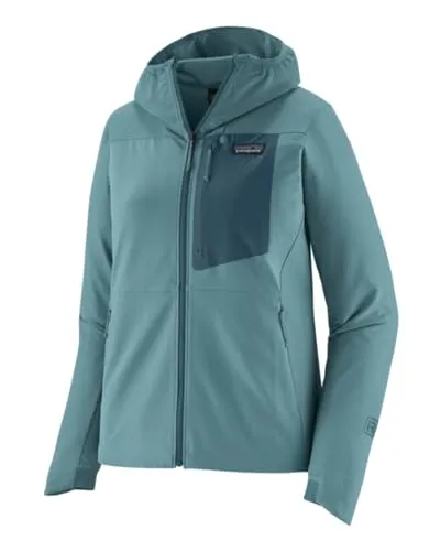 Patagonia Ws R1 CrossStrata Softshell Hoody Damen (Petrol M) - Funktionsjacke mit leichtem, elastischem Material für maximale Bewegungsfreiheit und atmungsaktive Eigenschaften, ideal für Outdoor-Aktivitäten.