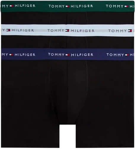 Tommy Hilfiger Herren 3er Pack Boxershorts Briefs aus Baumwolle, Mehrfarbig (ORN Grn/PRP NVY/VES Blu), M