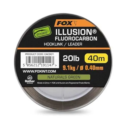 Fox Edges Illusion Fluorocarbon Schnur, 9 kg, 40 m, Grün