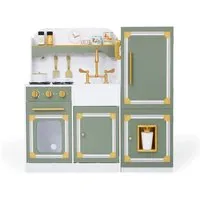 Teamson Kids Little Chef Versailles Deluxe Spielküche Olivgrün mit Zubehör