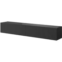 Selsey TV-Schrank VELDIO 2 mit grifflosen geriffelten Türen - TV-Halterungen, modernes Design mit grifflosen Türen und kratzfester Oberfläche, ideal für ein stilvolles Wohnambiente.