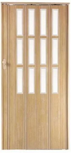 Standom Falttür Schiebetür Eiche/Erle – Flexibel und Praktisch - Praktische Falttür aus Eiche/Erle mit Plexiglas-Fenster, Höhe 203 cm, Breite bis 115 cm. Inklusive Montageset und flexibel kürzbar. Ideal für Küchen, Büros und mehr. Pflegeleicht und einfach zu montieren.