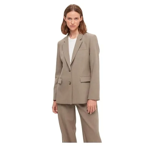 SELECTED FEMME Einreihiger Blazer für Damen - Eleganter einreihiger Blazer mit fallendem Revers, aus 40% recyceltem Polyester – ideal für stilbewusste Frauen, die Nachhaltigkeit schätzen.