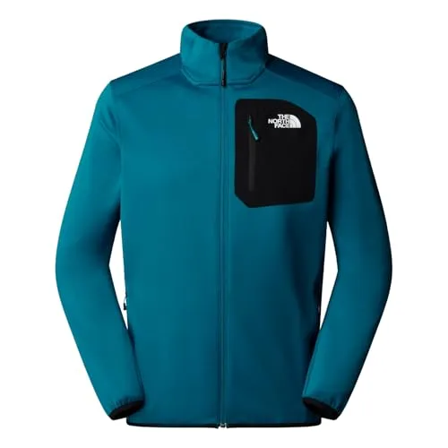 The North Face Crest Full Zip Fleecejacke - Atmungsaktive Fleecejacke in Blau, Größe L, ideal für Wanderungen. Highlight: Stretch-Material und DWR-Imprägnierung für Wetterbeständigkeit.