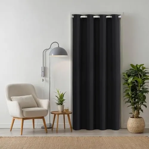 tinycurtains Türvorhang schwarz 210 x 150 cm in schwarz von tinycurtains