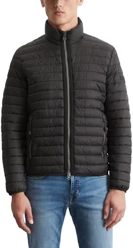 Marc O'Polo Herren Steppjacke B21114270112, Schwarz, L EU - Funktionsjacke aus 100% recyceltem Polyamid mit praktischem Stehkragen und Zwei-Wege-Reißverschluss, ideal für lässige und elegante Outfits.
