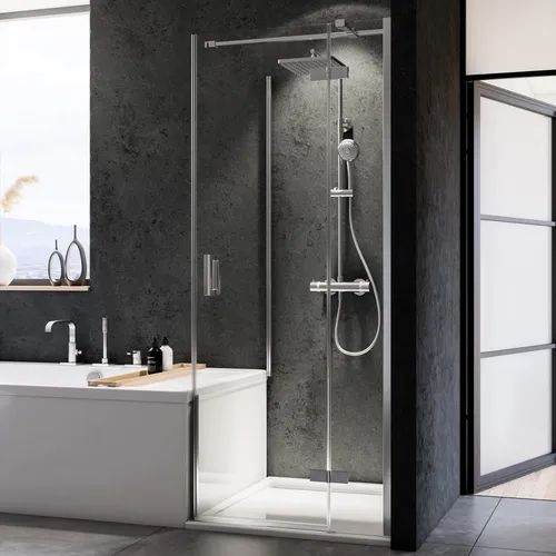 Breuer Panorama Badewannenseitenwand Intima Alu Chromeffekt 80 cm / 175 cm