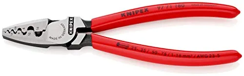 Knipex 97 71 180 SB Crimpzange - Zangen für einfaches Crimpen von Aderendhülsen, 30 % leichter durch verbesserte Übersetzung, ideal für präzise Verbindungen von 0,25 bis 16 mm².
